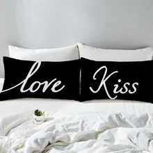 Letter LOVE KISS Print Pillowcase Heart Print Pillow Case Couples Pillow Cover Valentine's Day Gift Bedroom Home Textile Letter LOVE KISS Print Pillowcase Heart Print Pillow Case Couples Pillow Cover Valentine's Day Gift Bedroom Home Textile