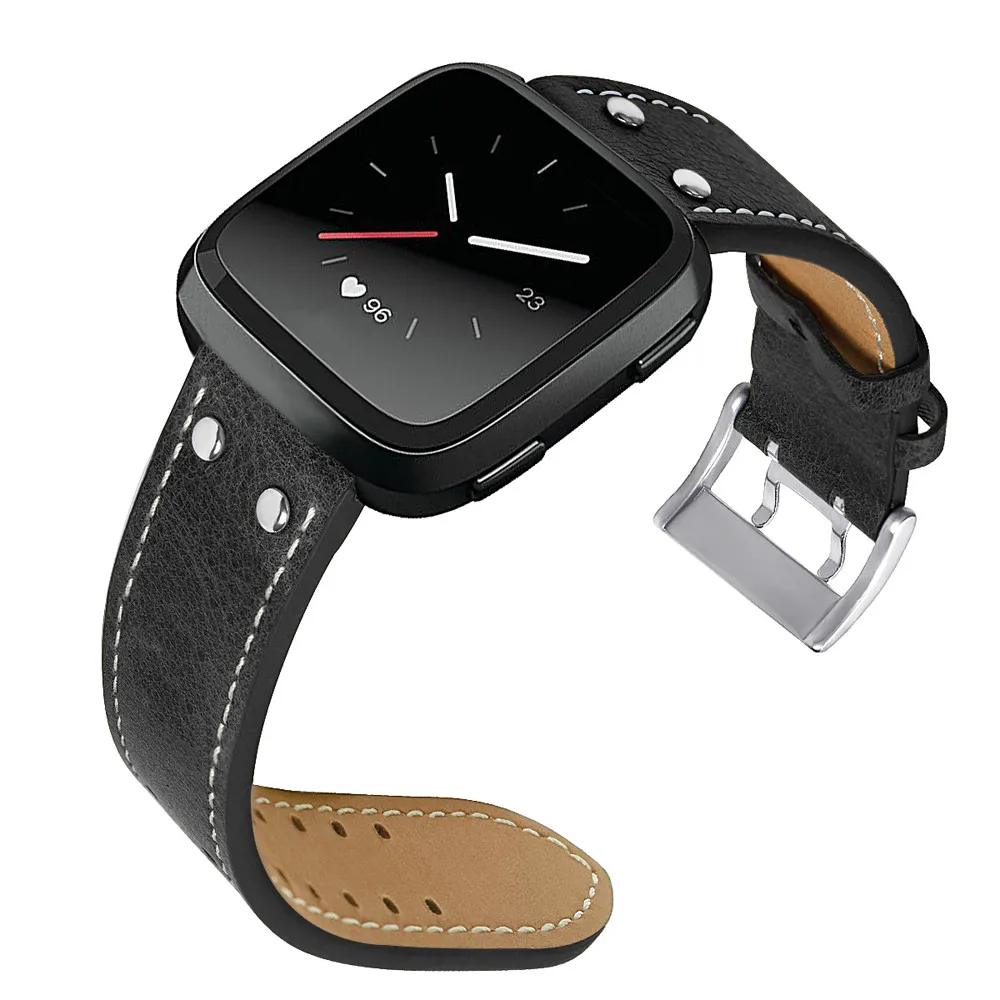 Роскошный кожаный ремешок браслет ремешок для Fitbit Versa Замена Smartwatch Спортивные товары аксессуары