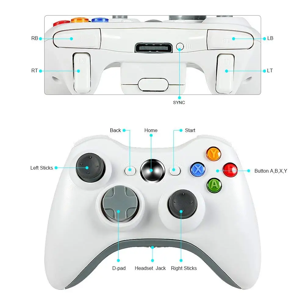 Беспроводной Bluetooth контроллер для Xbox 360 геймпад джойстик X box игр на ПК
