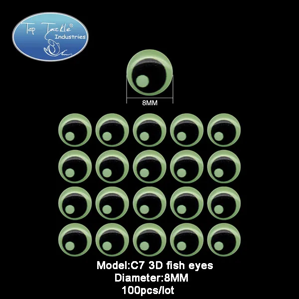Коробка Стиль 3D рыбий глаз рыболовные снасти рыболовная приманка - Цвет: C7 8mm 100pcs