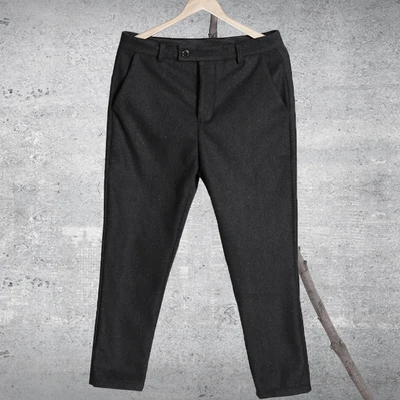 Повседневные хлопковые тонкие фитнес-цвета непосредственно от горячей моды высокого качества брюки мужской стиль - Цвет: charcoal grey