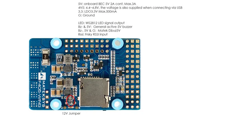 MATEKSYS Flight Controller F405-WING STM32F405RGT6 BMP280 Barometer MicroSD BlackBox Softserial 7 Servos 4 BEC & Current Sensor-1 (6)