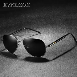 Для мужчин Винтаж поляризованные очки Авиатор роскошный черный солнцезащитные очки 2018 Нержавеющая сталь границы солнцезащитных очков