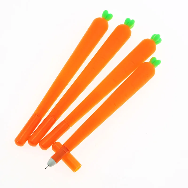 

1 Piece Korean Stationery Cartoon Cute Carrot Pen Advertising Creative Bent School Office Gel Pens Christmas gift Handles Supply