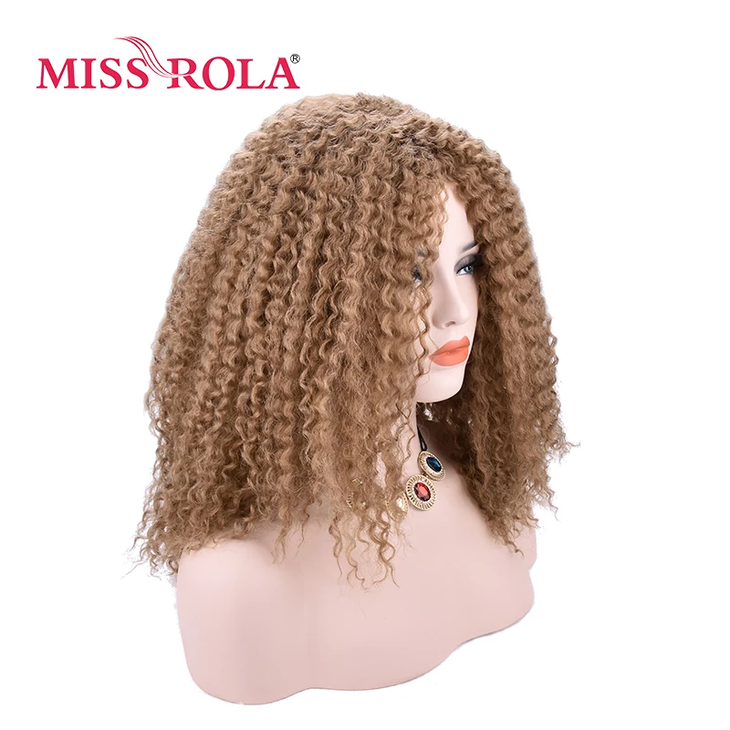 Miss Rola длинные афро кудрявые парики синтетические парики из канекалона для африканских женщин Прическа блонд Цвет 1" машина сделано парики