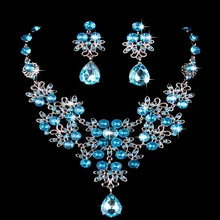 KMVEXO, модные индийские кристаллы, стразы, ожерелье, серьги, ювелирные наборы для женщин, невесты, свадебные, вечерние, бижутерия