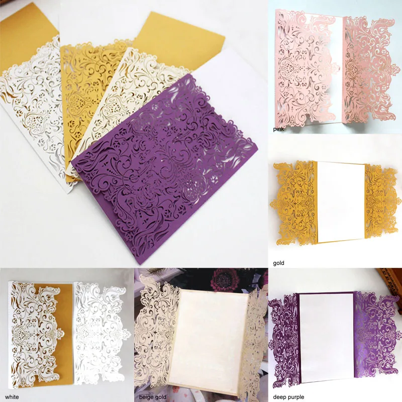 

30 Pcs Laser Cut Romance Delicate Bow Pattern Birthday Invitation Wedding Invitations Card Wedding Event Party Decoration