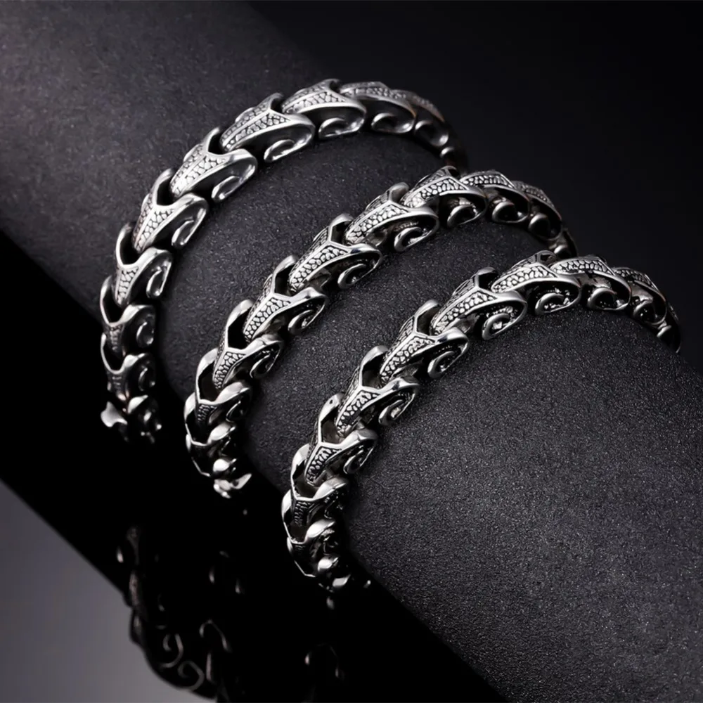 10 мм мужское байкерское ожерелье из Кости Дракона 316L, цепочка из нержавеющей стали, ювелирное изделие, 2 способа ношения, цепочка, ожерелье s или браслет