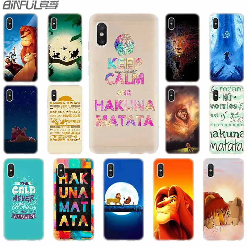 

cover soft Silicone TPU Case For Xiaomi Mi 8 A2 A3 Lite 9 5X 6X F1 Mix 2s Max 3 Redmi Note7 pro Cartoon lion king
