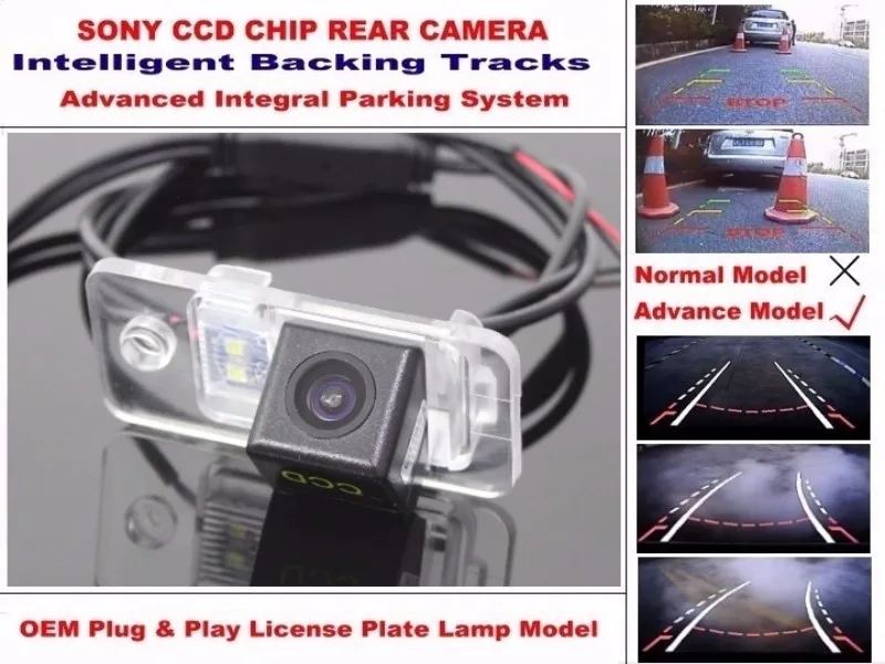 Smart Tracks Chip Camera  For Audi A6  C6  S6  RS6 2005 ~ 2014 HD CCD Intelligent Dynamic Parking Car Rear View Camera (3)