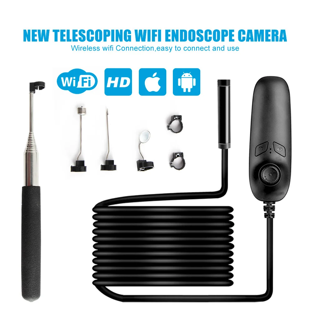 Камера Эндоскоп HD 1200P 3 5 м 10 Wi Fi 8 светодиодов IP68 Водонепроницаемая беспроводная