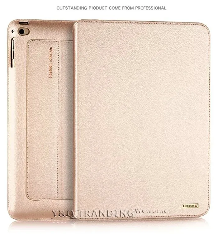 Ultrathin Cowhide Genuine Leather Case for Apple iPad Real Leather Business Stand Smart Cover for iPad (7)