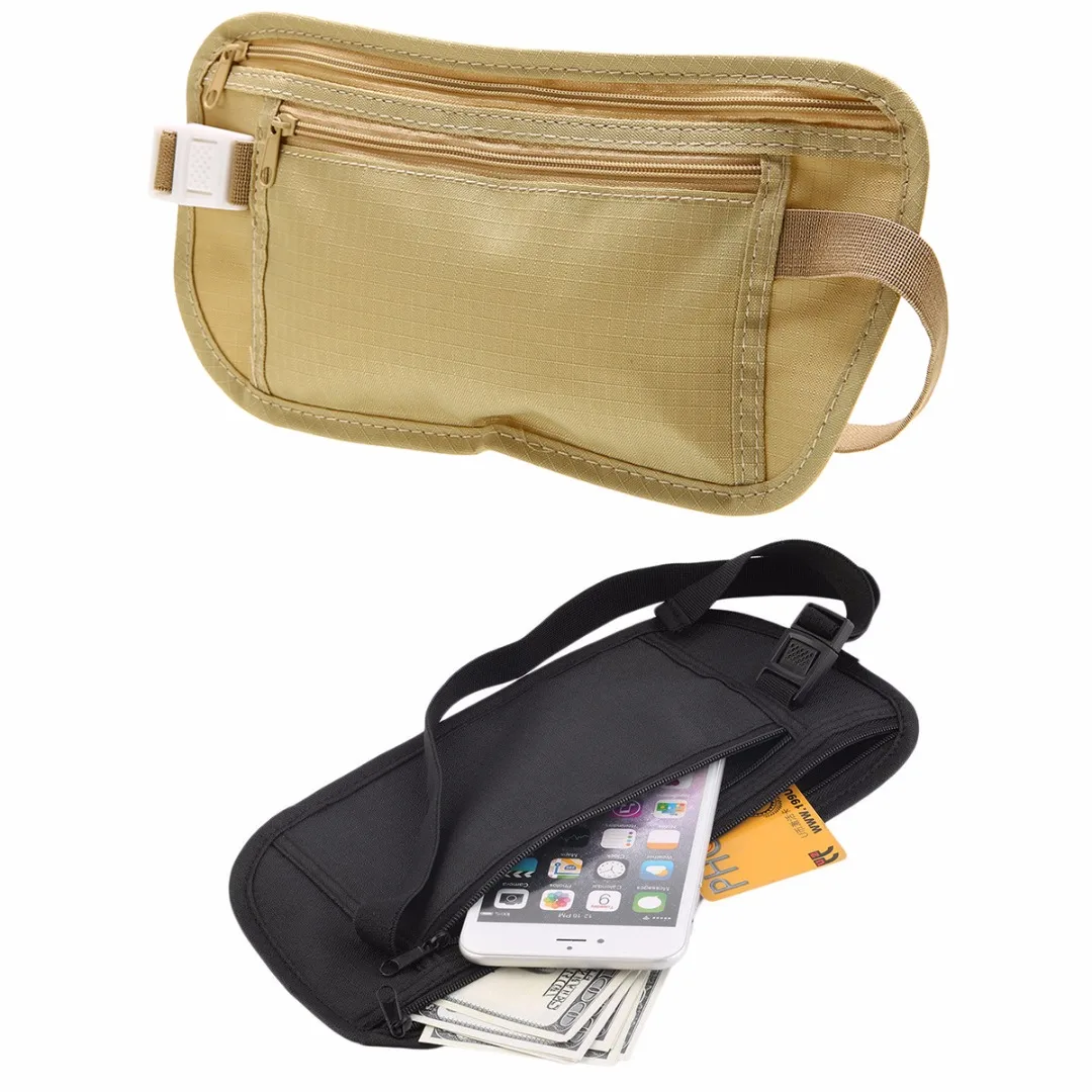 Mayitr Outdoor Ultra-thin Light Waist Bag Belt Personal Anti-Theft Pouch Personal Tourism Outdoor Sports Travel
