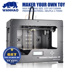 Wanhao Дубликатор 4S wanhao DIY Kit 3D принтер, металлический каркас, высокая точность, Многоцветный материал RepRap комплект с dual-экструдера