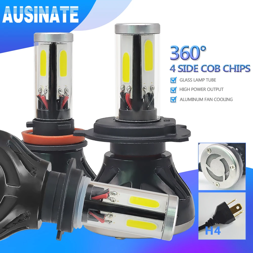 Автомобильный светильник H7 led H4 H11 9005 9006 9007 HB3 HB4 H13 5202 авто светодиодный головной 80