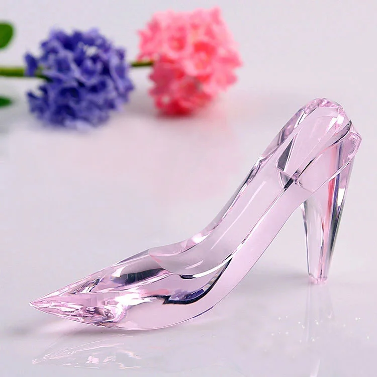 Free Shipping 1PCS Romantic Crystal Pink Cinderella�s shoe