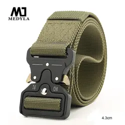 MEDYLA 4,3 см Широкий Heavy Duty тактический ремень для мужчин Военная Униформа Высокое качество нейлон цинк сплав, пряжка для ремня спорт на