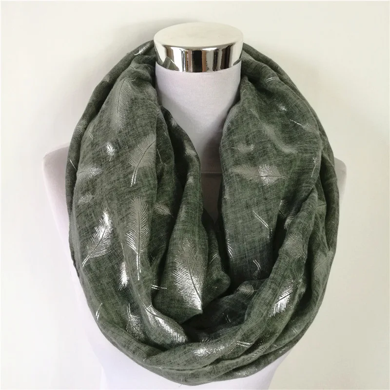 Infinity scarf 02 10 шт./партия, весенний шелковый шарф, шаль, длинный мягкий хлопок, Осенний теплый элегантный перьевой шарф, женские Серебристые шарфы - Цвет: Infinity scarf 02