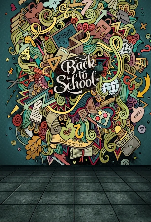 

Laeacco Back To School Artistical Drawing Photography Backgrounds Vinyl Custom Camera Photo Backdrops Props For Photo Studio
