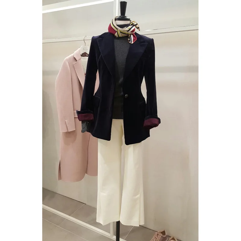 Golden Velvet Mini Suit Jacket Women Spring 2019 New Slim Waist Long Mini Suit Jacket Trend Women Blazers and Jackets Suit Coat Golden Velvet Mini Suit Jacket Women Spring 2019 New Slim Waist Long Mini Suit Jacket Trend Women Blazers and Jackets Suit Coat