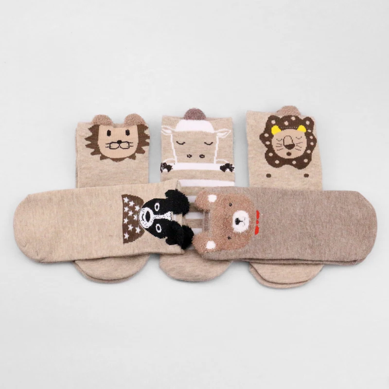 Милые женские носки-башмачки с объемным изображением мопса, Льва, медведя, счастливых женщин, Мультяшные носки-башмачки для девочек, хлопковые короткие носки, забавные носки-Тапочки