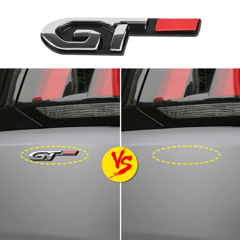 

1X Car Styling For Peugeot GT 307 206 208 407 308 207 508 2008 3008 4008 5008 Decal Rear Door Badge Car Body Emblem Accessories