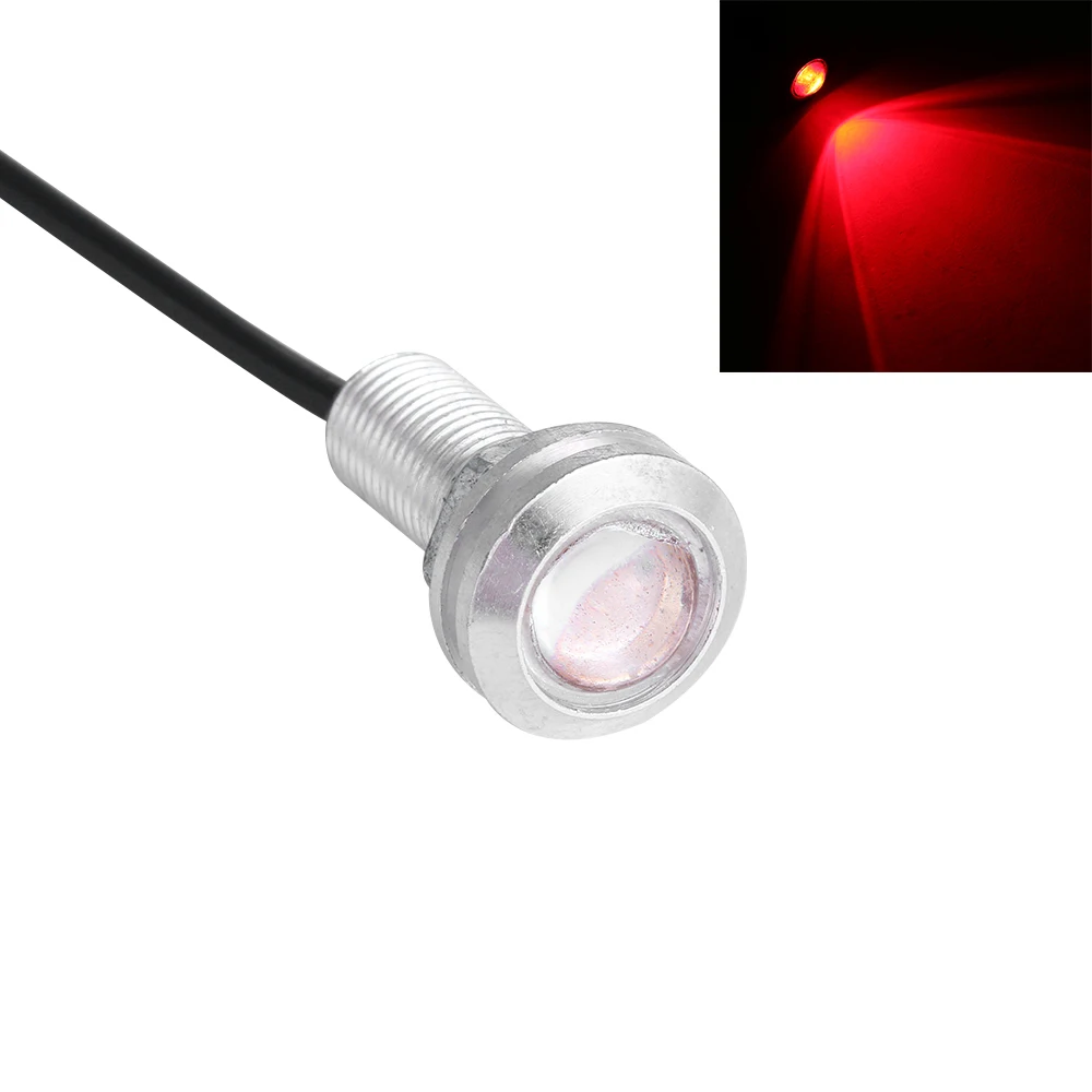 1 шт. 18 мм Автомобильный светодиодный орлиный глаз DRL Дневной ходовой светодиодный фары 12v заднего хода парковочная Камера сигнала авто лампы - Цвет: White Shell red