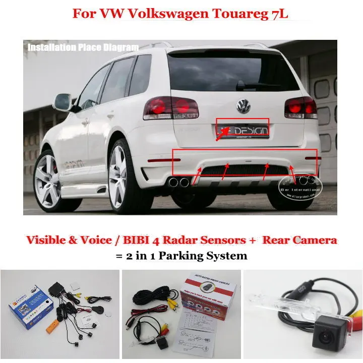 

Liislee For VW Volkswagen Touareg 7L - Car Parking Sensors + Rear View Camera = 2 in 1 Visual / BIBI Alarm Parking System