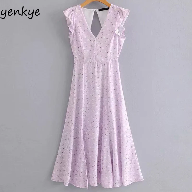 

Summer Dress 2019 Women Floral Print Casual Beach Dress Lady Sexy Backless V Neck Short Sleeve A-line Long Dress SYJZ183