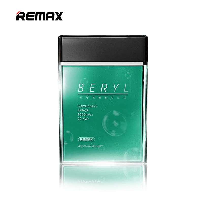 Remax Кристалл Стиль внешний аккумулятор 8000 мАч Портативный Модный USB зарядное