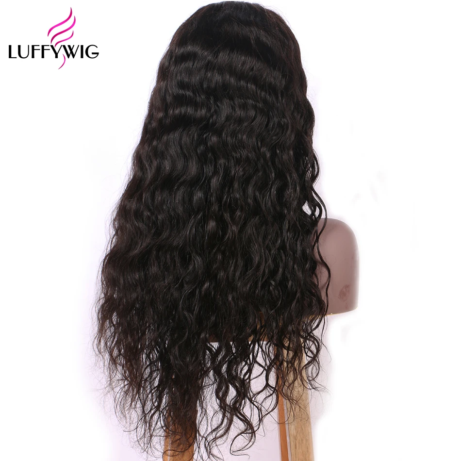 LUFFYHAIR 150% плотность синтетические волосы на кружеве парик бразильский не Реми человеческие волосы 13x6 глубокий пробор спереди кружево