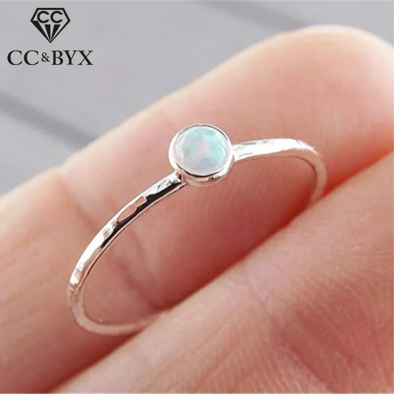 CC опал кольца для женщин круглый камень кубический цирконий кольцо ювелирные