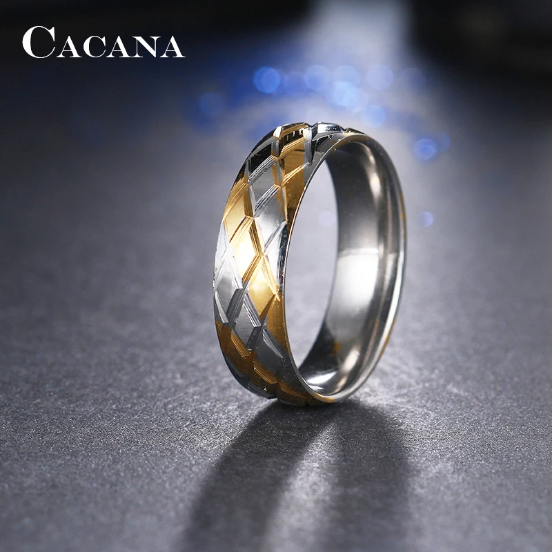 CACANA Stainless Steel Rings For Women Pineapple Exterior Personalized custom Fashion Jewelry Wholesale NO.R74