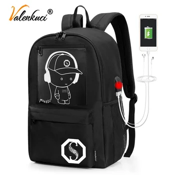 

Men's Backpack USB Chargeable Password Anti-theft Backpacks Music Voice-activated Backpack Large Travel Backpack Bag Student Bag