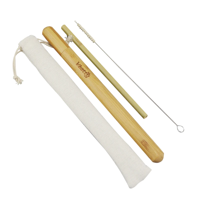 

Bamboo straw reusable natural bamboo straw set party birthday bar tool 19.5 cm organic bamboo straw