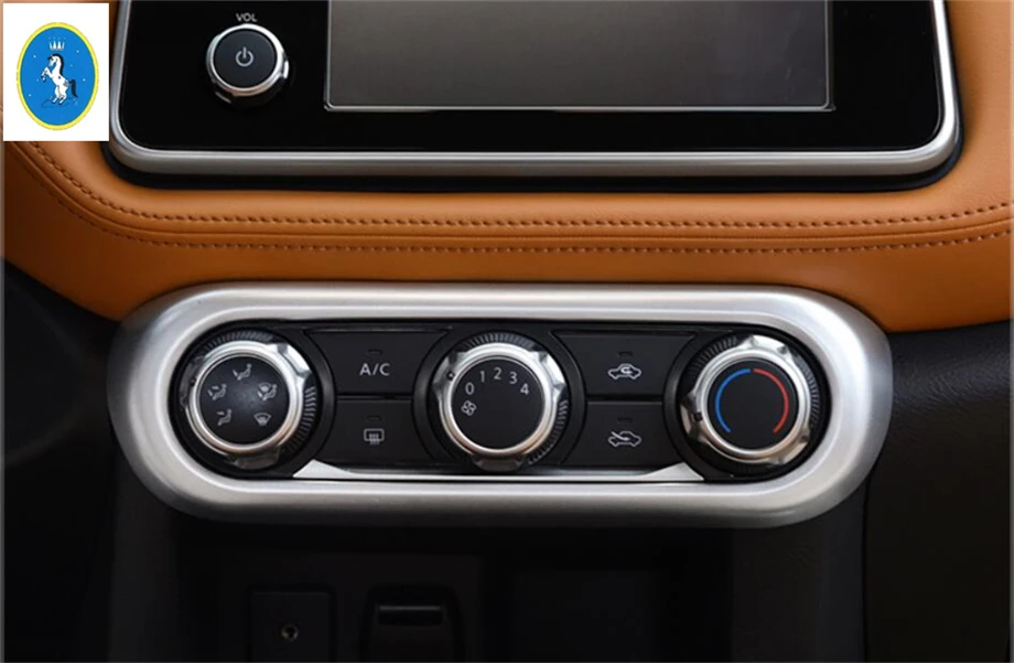 

Yimaautotrims Auto Accessory Middle Control Air Conditioning Panel Stickers Cover Trim For Nissan Kicks 2016 2017 2018 2019 ABS