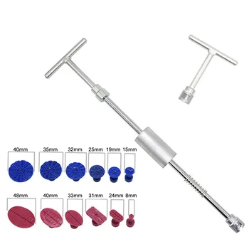 

Auto Sag Repair Tool Set Pit Repair T-Tie Pulle T-Bar Glue Puller Tabs Hand Tool Sets Durable Paintless Dent Removal Tool