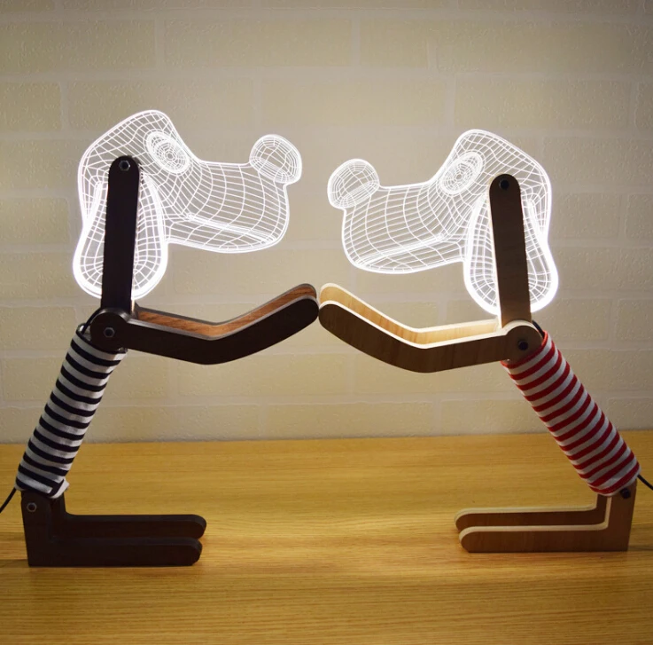 

3D New Special Gift Dog Lamp LED Nightlight Valentine Couple Gift Decoration Atmosphere Lighting Bedside Lamp