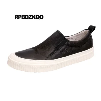 

British Style European Sneakers Spring Genuine Leather Famous Luxury Runway Italian Mens Shoes Brands Skate Brand Trainers Black