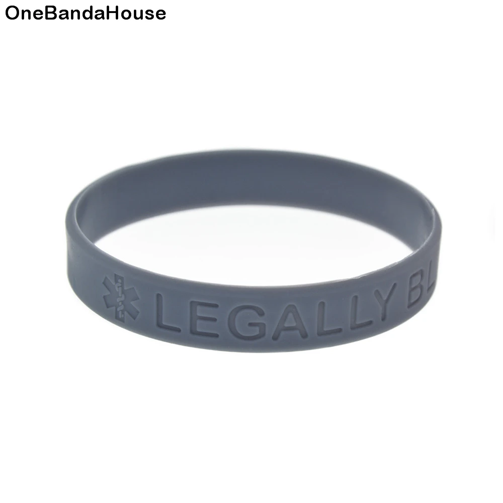 

OneBandaHouse 1PC Legally Blind Silicone Wristband Medical Bracelet Adult Size