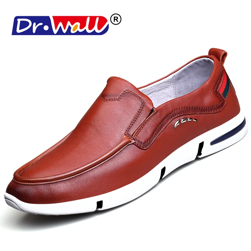 

Dr.Wall Brand Mens Casual Loafers Tenis Masculino High Quality Plus Size Men Genuine Leather Shoes Leather Shoes Big Size 38~44