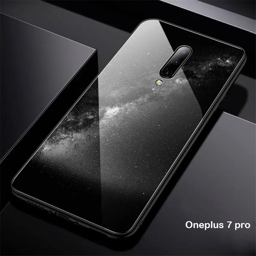 Роскошный чехол из закаленного стекла для OnePlus 7 Pro TPU стекло с мягкими краями чехол для OnePlus 7 Pro Чехол Aixuan