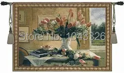 Aubusson 134*104 см пейзаж тюльпан антикварной мебелью средневековая Фреска гостиная настенные панно гобелен настенный