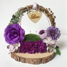 1 шт. в партии, фиолетовый, белый, розовый, красный, персонализированные помолвки, деревенские Свадебные Кольца На заказ, держатель, двойной футляр для колец, кольцо, подушка