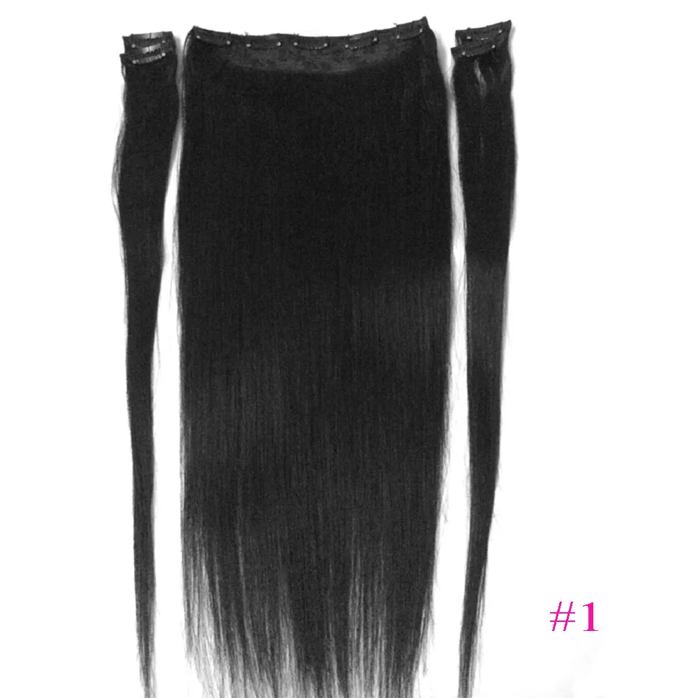 ZZHAIR 100 г-200 г 1"-28" Искусственные волосы одинаковой направленности волос 5 шт. набор 9 зажимов в человеческие волосы для наращивания Натуральные Прямые Волосы