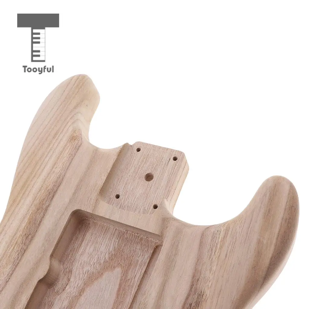 Tooyful Exquisite Unfinished Guitars Wood Body with Wired Plastic Pickguard for Strat ST Electric Guitar Parts