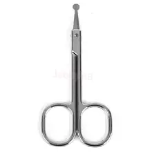 Мини-прямое средство для удаления волос из носа ножницы-триммер безопасный круглый наконечник