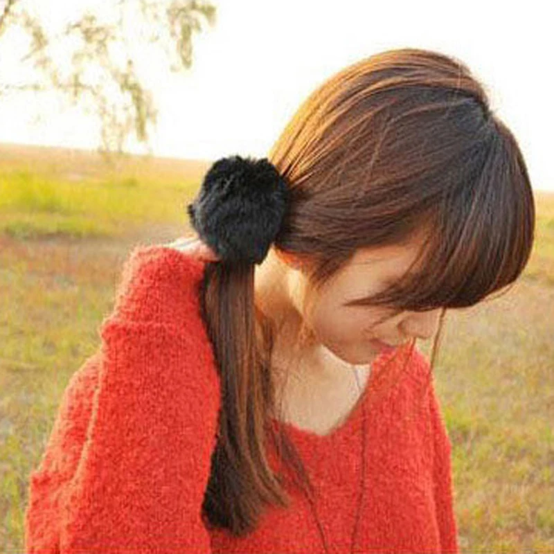 Корейский стиль, для девочек, милые, трендовые, мягкие, искусственный мех кролика, эластичная резинка для волос, лента для волос, аксессуары для волос