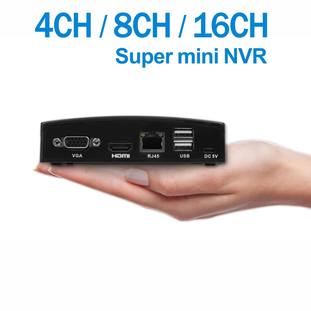 

ENSTER Super Mini NVR 4CH 5MP, 8CH 4MP, 16CH 5MP Recorder/ Decoder for Onvif IP Camera, TF Card/ USB HDD/ E-SATA HDD Recording