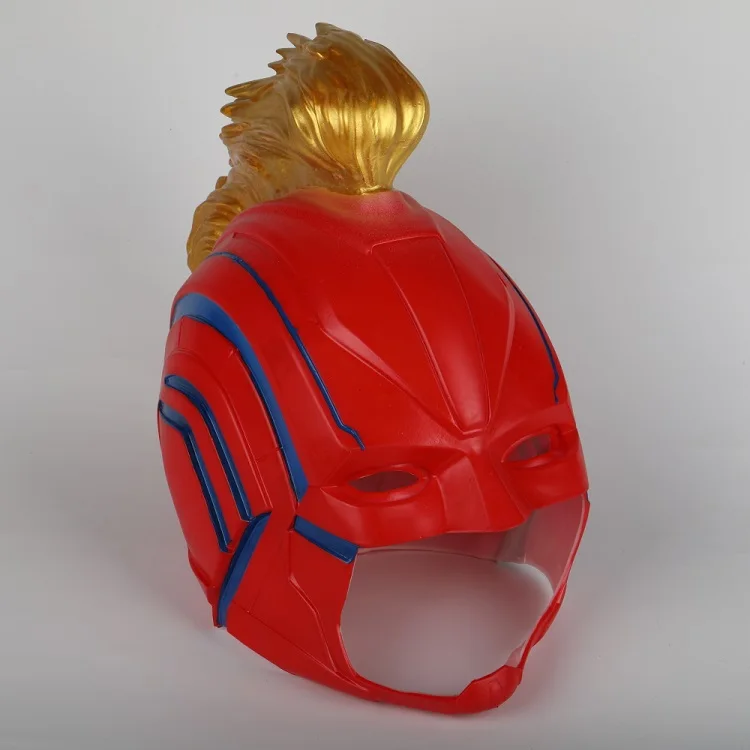 Шлем из ПВХ капитан Марвел Карол Дэнверс Супергерой маска для женщин Косплей Шлем Костюм Хэллоуин Вечерние - Цвет: red